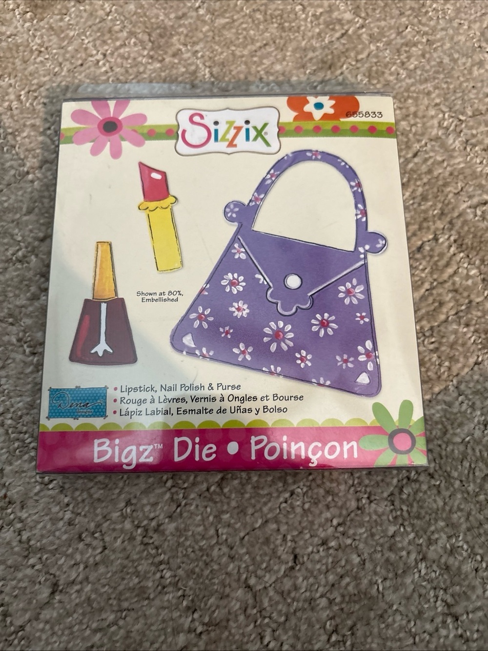 Sizzix Bigz Die #655833- Lipstick, Nail Polish & Purse Die Cut
